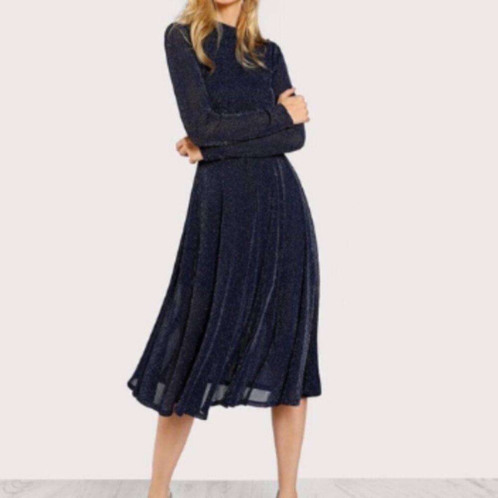 SHEIN Dress Dark Blue Shiny